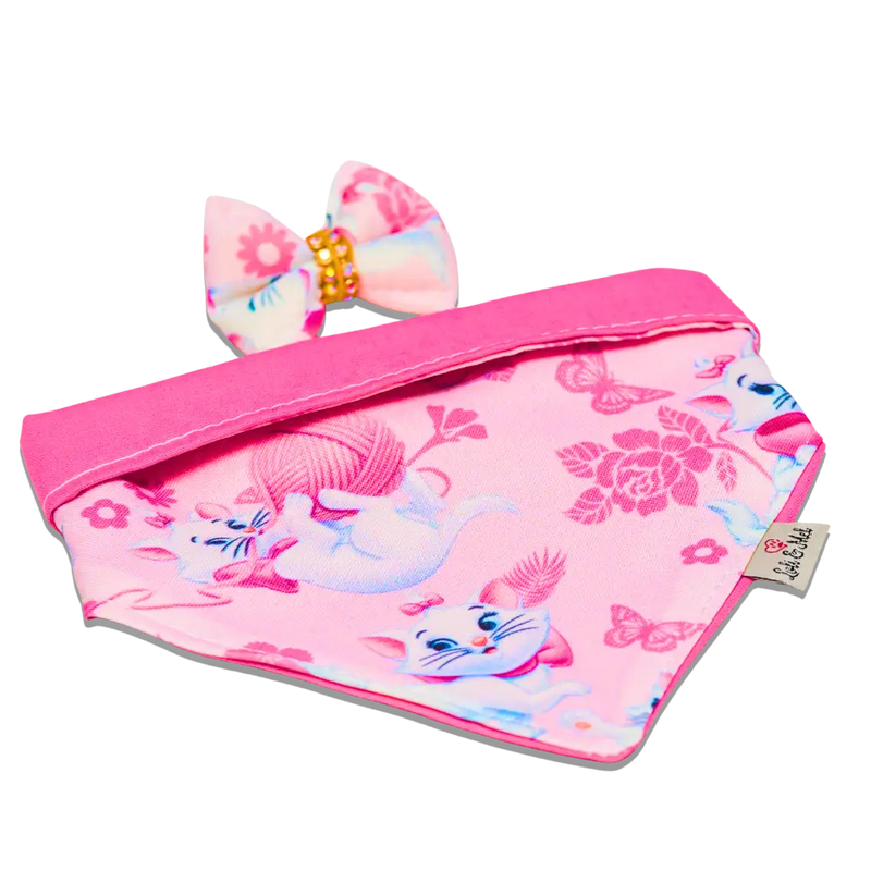 Bandana para pet com estampa da Gatinha Marie, delicada e confortável