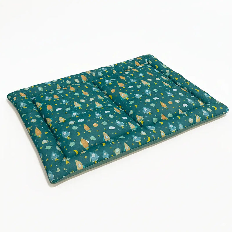 Colchonete para pet cachorro e gato dormir, estampa de foguetes