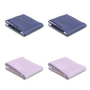 Tapetes higiênicos laváveis azuis e cinzas, 4 peças abertas