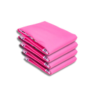 Tapetes higiênicos laváveis cor rosa, kit com 4 unidades empilhadas