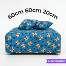 lençol com elástico para cama de pet estampa tigrinhos azuis tamanho 60x60x20cm